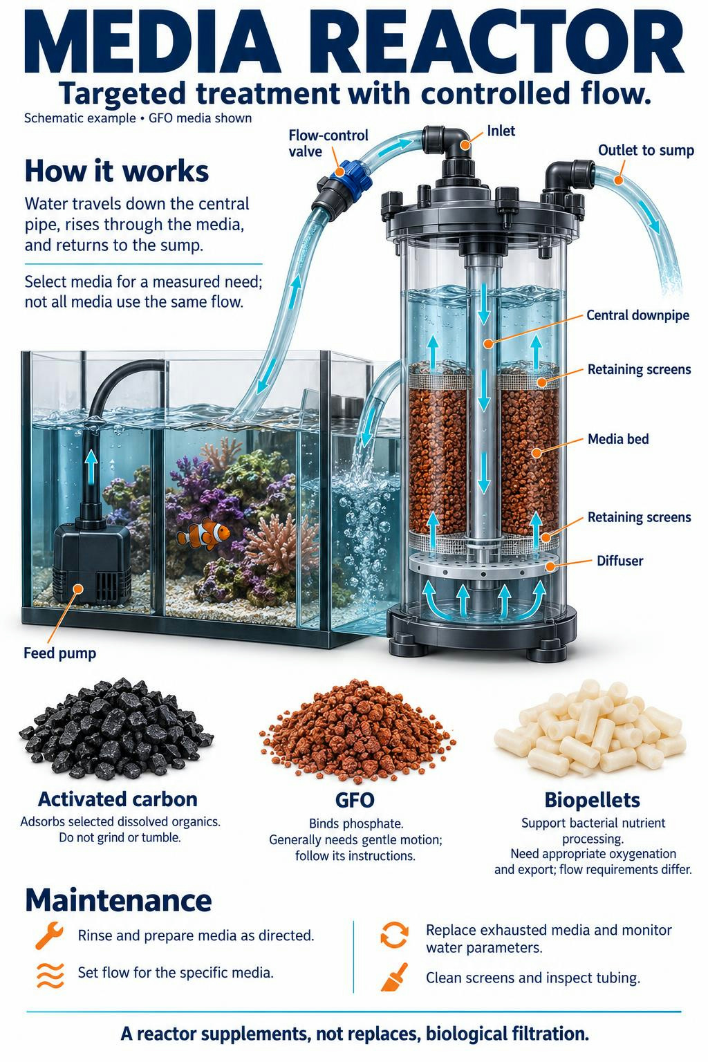 Media reactor saltwater filtration system diagram